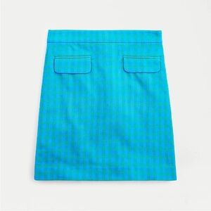 Re-imagined by J Crew size 2. Blue And Green Pencil Skirt With Gingham Checkered